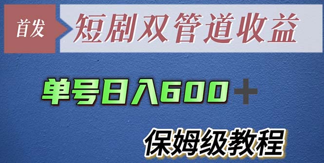 【副业项目5884期】单号日入600+最新短剧双管道收益【详细教程】-网赚资源网