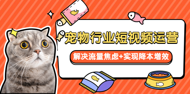 【副业项目5947期】宠物/行业短视频运营 流量增长的一层窗户纸 解决流量焦虑+实现降本增效-网赚资源网
