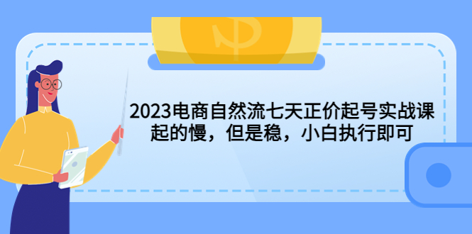 【副业项目5976期】2023电商自然流七天正价起号实战课：起的慢，但是稳，小白执行即可-网赚资源网