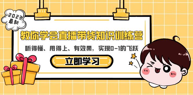 【副业项目5940期】教你学会直播带货知识训练营，听得懂、用得上、有效果，实现0-1的飞跃-网赚资源网