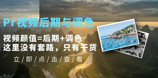 【副业项目5705期】Pr视频后期与调色，视频颜值=后期+调色，这里没有套路，只有干货-网赚资源网