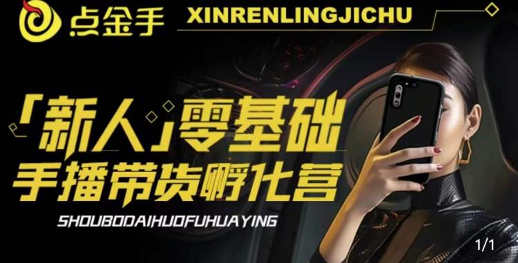 【副业项目6097期】2023点金手·新人零基础手播带货孵化营：账号运营篇+主播话术篇+数据流量篇等-网赚资源网