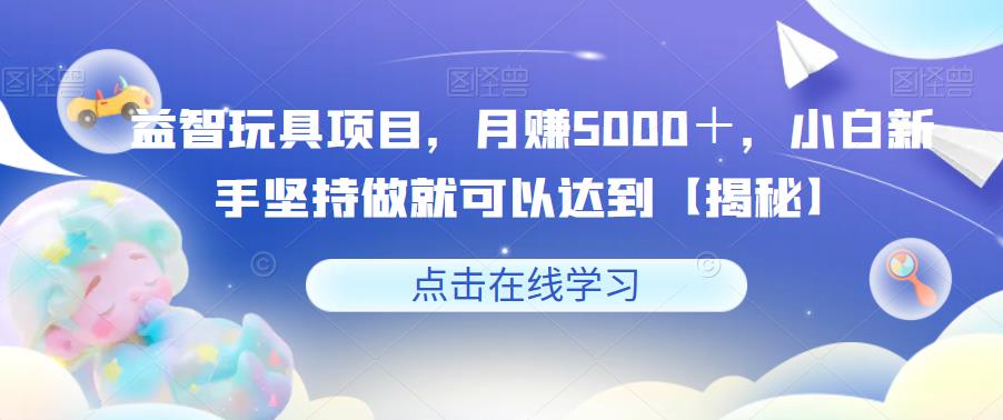 【副业项目6107期】益智玩具项目，月赚5000＋，小白新手坚持做就可以达到【揭秘】-网赚资源网