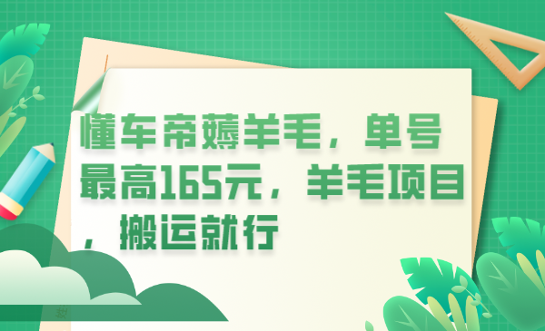【副业项目6216期】懂车帝薅羊毛，单号最高165元，羊毛项目，搬运就行-网赚资源网