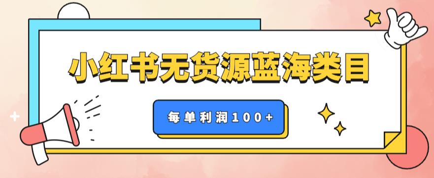 【副业项目6222期】小红书无货源做蓝海类目【每单利润50-200+】，单月轻松过万【揭秘】-网赚资源网
