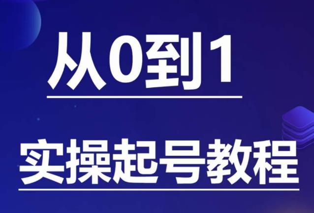 【副业项目6151期】石野·小白起号实操教程，​掌握各种起号的玩法技术，了解流量的核心-网赚资源网