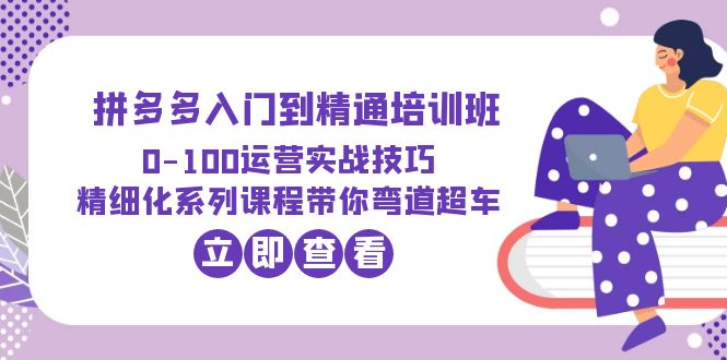 【副业项目6297期】2023拼多多入门到精通培训班：0-100运营实战技巧 精细化系列课带你弯道超车-网赚资源网