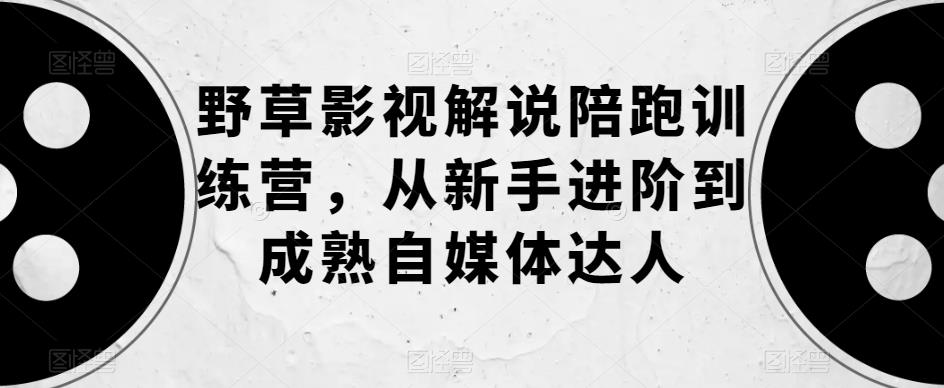 【副业项目6152期】野草影视解说陪跑训练营，从新手进阶到成熟自媒体达人-网赚资源网