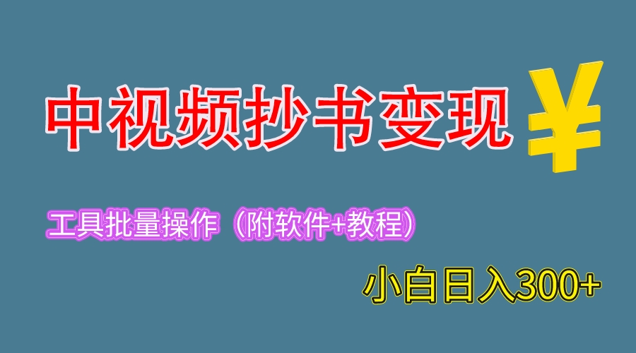 【副业项目6300期】2023中视频抄书变现（附工具+教程），一天300+，特别适合新手操作的副业-网赚资源网