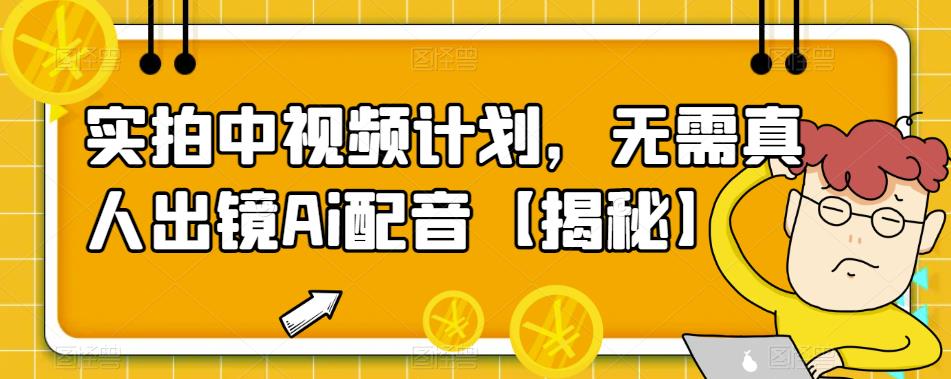 【副业项目6165期】实拍中视频计划，无需真人出镜Ai配音【揭秘】-网赚资源网