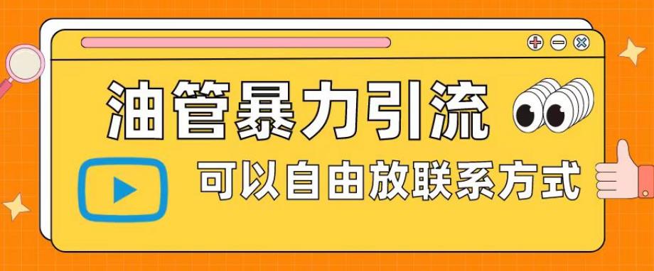 【副业项目6166期】油管暴力引流，可以自由放联系方式【揭秘】-网赚资源网