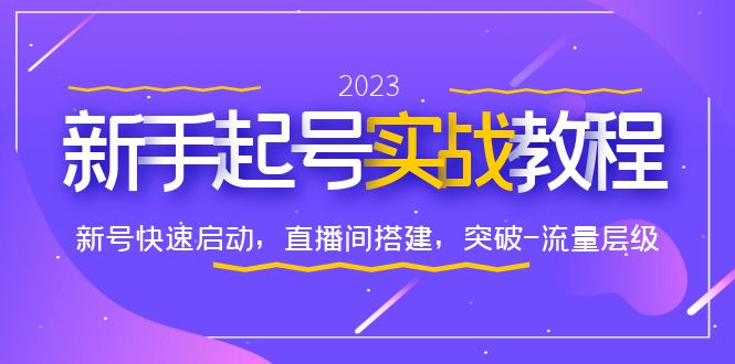 【副业项目6320期】0-1新手起号实战教程：新号快速启动，直播间怎样搭建，突破-流量层级-网赚资源网