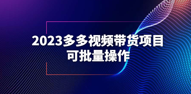 【副业项目6266期】2023多多视频带货项目，可批量操作【保姆级教学】-网赚资源网