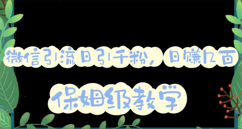 【副业项目6091期】微信互推圈半自动引流方案，矩阵操作日引千人思路【详细视频教程】-网赚资源网