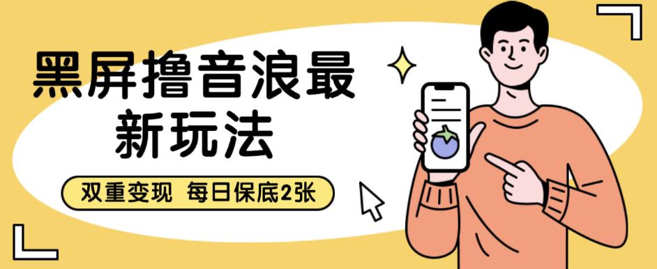 【副业项目6609期】黑屏撸音浪最新玩法，双重变现，每日保底2张【揭秘】-网赚资源网