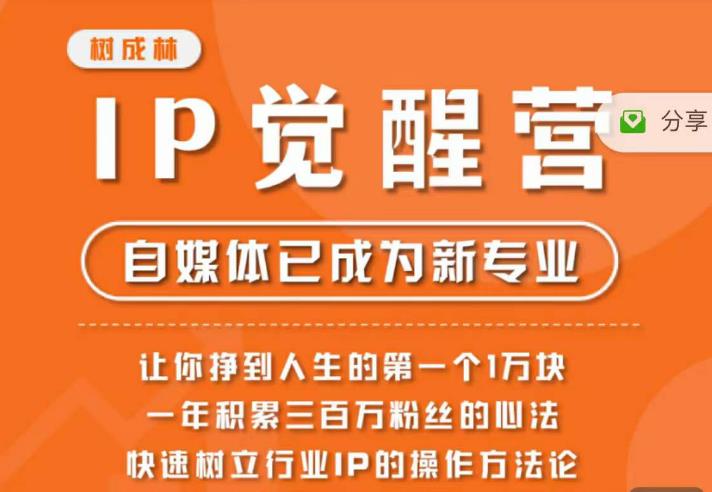 【副业项目6657期】树成林·IP觉醒营，快速树立行业IP的操作方法论，让你赚到人生的第一个1万块-网赚资源网