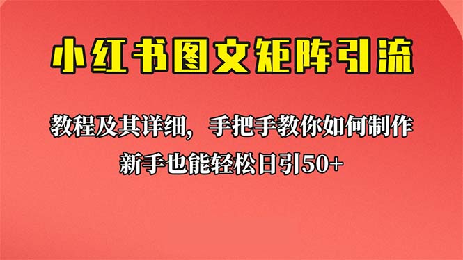 【副业项目6748期】新手也能日引50+的【小红书图文矩阵引流法】！超详细理论+实操的课程-网赚资源网
