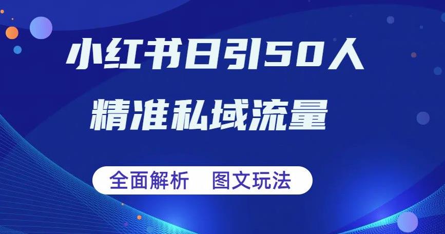 【副业项目6772期】全面解析小红书图文引流日引50私域流量【揭秘】-网赚资源网