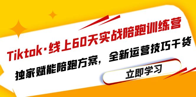 【副业项目6403期】Tiktok·线上60天实战陪跑训练营，独家赋能陪跑方案，全新运营技巧干货-网赚资源网