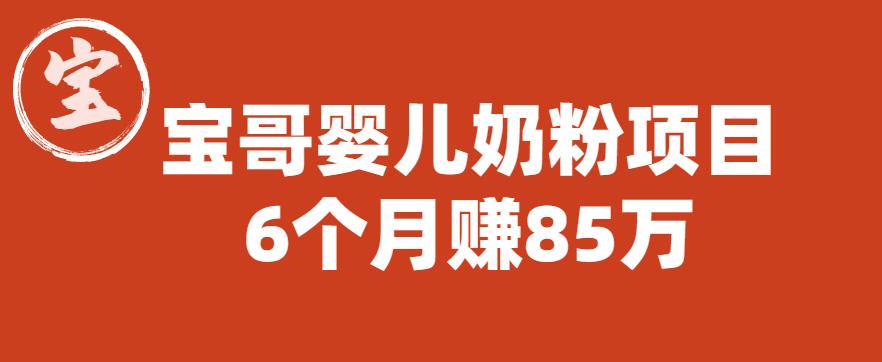 【副业项目6416期】宝哥婴儿奶粉项目，6个月赚85w【图文非视频】【揭秘】-网赚资源网