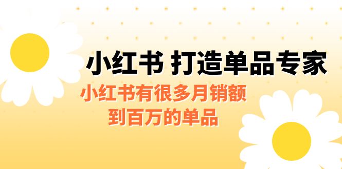 【副业项目6692期】某公众号付费文章《小红书 打造单品专家》小红书有很多月销额到百万的单品-网赚资源网