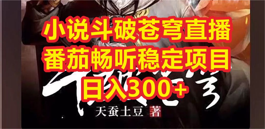 【副业项目6787期】小说斗破苍穹直播，番茄畅听日入300+稳定项目-网赚资源网