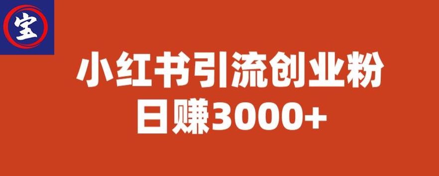 【副业项目6676期】宝哥小红书引流创业粉，日赚3000+【揭秘】-网赚资源网