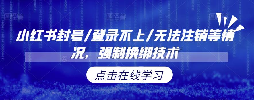 【副业项目6903期】小红书封号/登录不上/无法注销等情况，强制换绑技术【揭秘】-网赚资源网