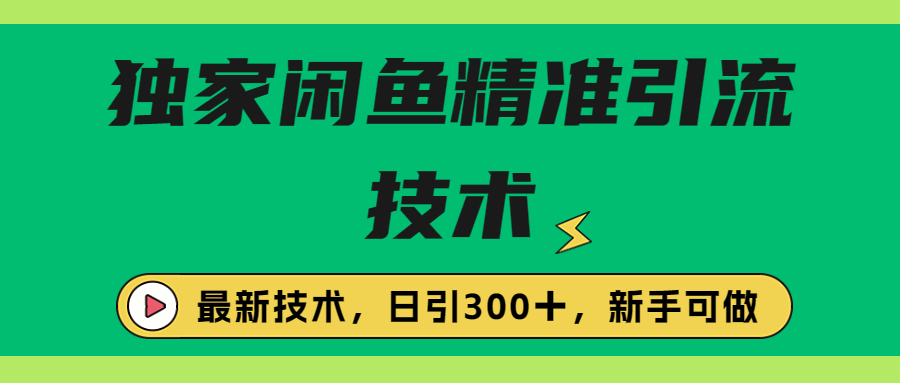 【副业项目6912期】独家闲鱼引流技术，日引300＋实战玩法-网赚资源网