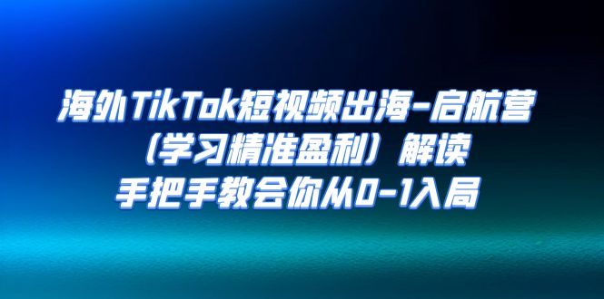 【副业项目7331期】海外TikTok短视频出海-启航营（学习精准盈利）解读，手把手教会你从0-1入局-网赚资源网