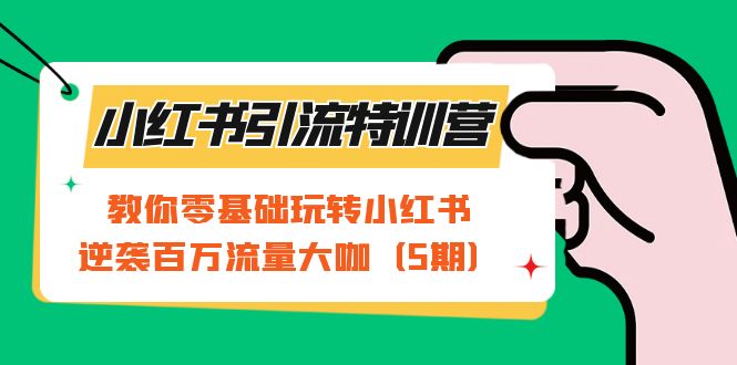 【副业项目7351期】小红书引流特训营-第5期：教你零基础玩转小红书，逆袭百万流量大咖-网赚资源网
