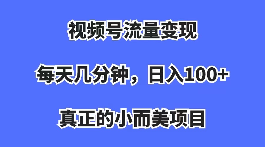 【副业项目7352期】视频号流量变现，每天几分钟，收入100+，真正的小而美项目-网赚资源网