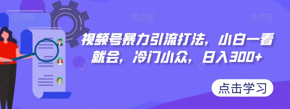 【副业项目7417期】视频号暴力引流打法，小白一看就会，冷门小众，日入300+【揭秘】-网赚资源网