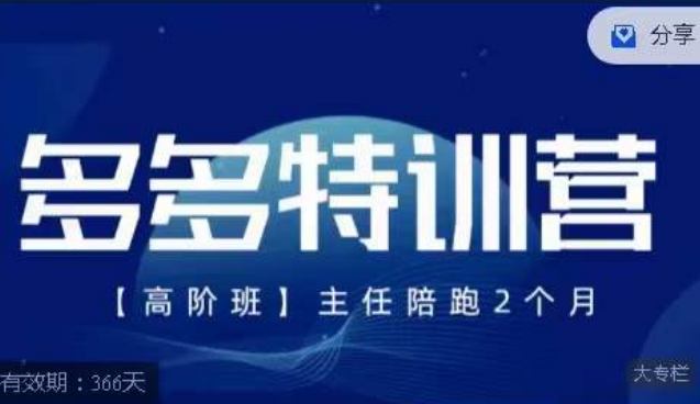 【副业项目7488期】纪主任·多多特训营高阶班，拼多多最新玩法技巧落地实操-网赚资源网