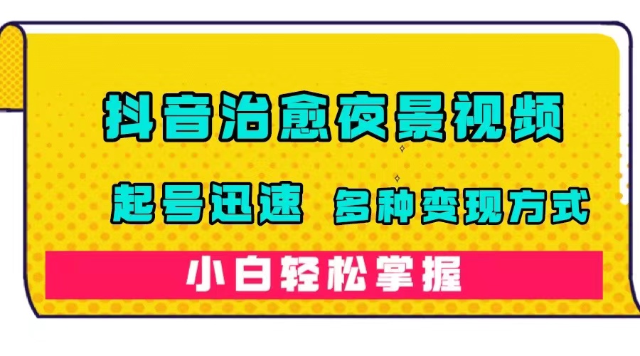 【副业项目7640期】抖音治愈系夜景视频，起号迅速，多种变现方式，小白轻松掌握（附120G素材）-网赚资源网