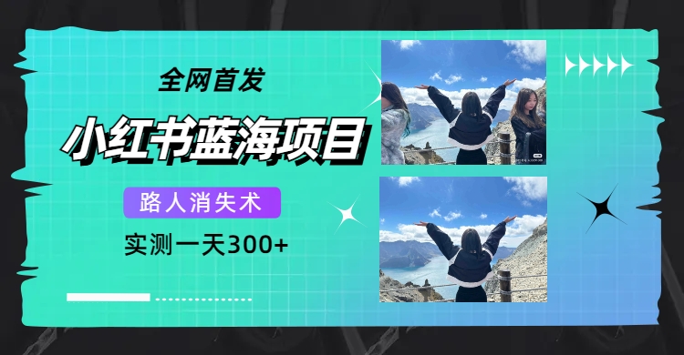 【副业项目7750期】全网首发，小红书蓝海项目，路人消失术，实测一天300+（教程+工具）-网赚资源网