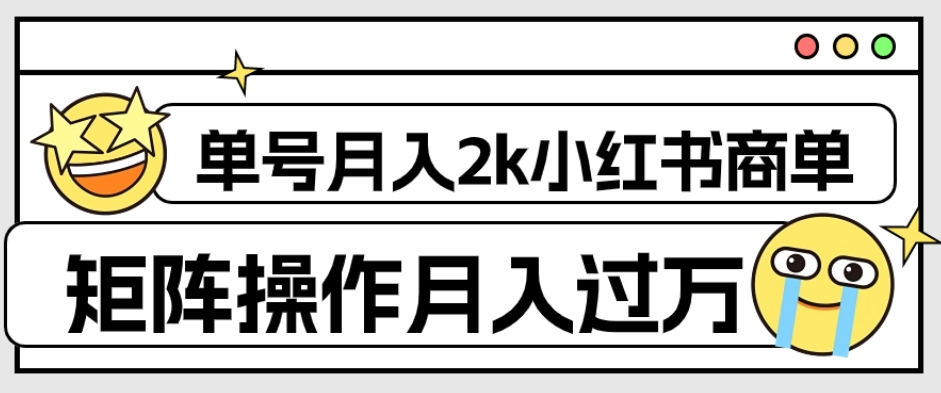 【副业项目7942期】外面收费1980的小红书商单保姆级教程，单号月入2k，矩阵操作轻松月入过万-网赚资源网