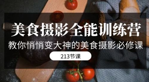 【副业项目7634期】美食摄影-全能特训营，教你悄悄变大神的美食摄影必修课（8套课程-213节）-网赚资源网