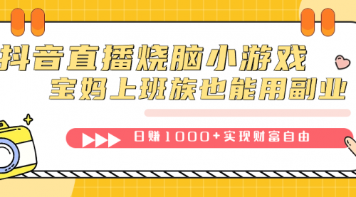【副业项目7756期】抖音直播烧脑小游戏，不需要找话题聊天，宝妈上班族也能用副业日赚1000+-网赚资源网