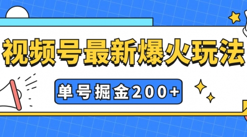 【副业项目7901期】视频号爆火新玩法，操作几分钟就可达到暴力掘金，单号收益200+小白式操作-网赚资源网