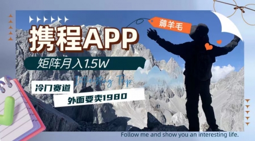 【副业项目8046期】携程APP薅羊毛，外面卖1980的冷门赛道，矩阵月入1.5w-网赚资源网