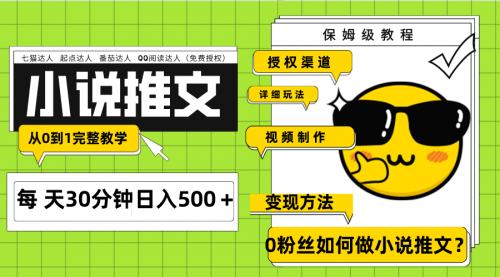 【副业项目8160期】Ai小说推文每天20分钟日入500＋授权渠道-网赚资源网