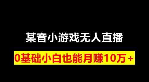 【副业项目8196期】靠小游戏直播月入10W+，每天两小时，保姆式教程-网赚资源网