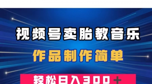 【副业项目8197期】视频号卖胎教音乐，作品制作简单，一单49，轻松日入300＋-网赚资源网