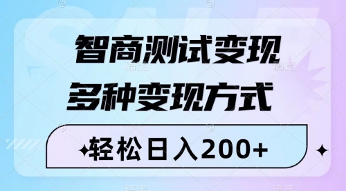 【副业项目8288期】智商测试变现，轻松日入200+，几分钟一个视频，多种变现方式（附780G素材）-网赚资源网
