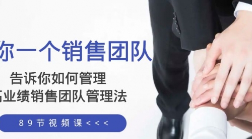 【副业项目8368期】告诉你如何管理一个销售团队，高业绩销售团队管理法（89节课）-网赚资源网