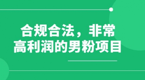 【副业项目8395期】男粉5.0，全新升级思路，一天多1500+-网赚资源网