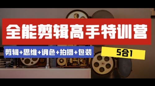 【副业项目8500期】全能剪辑-高手特训营：剪辑+思维+调色+拍摄+包装-网赚资源网