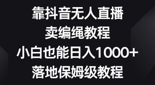 【副业项目8580期】靠抖音无人直播，卖编绳教程，小白也能日入1000+-网赚资源网