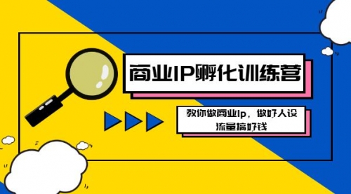 【副业8686期】商业IP-孵化训练营新版，教你做商业Ip，做好人设，流量搞好钱-网赚资源网